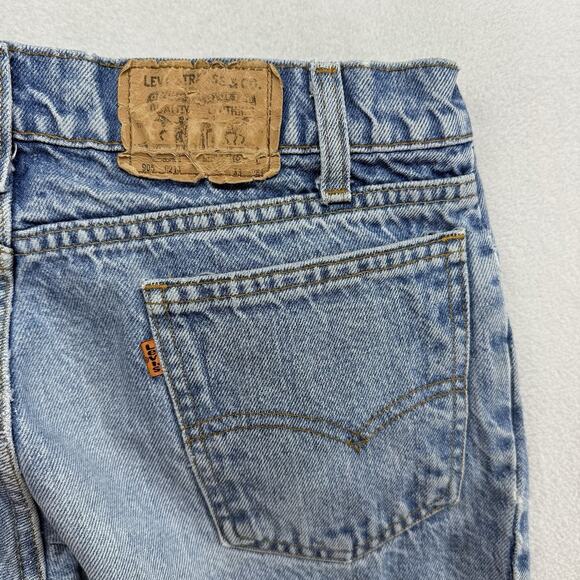 Vintage Levis Jeans Fits 30x27 Blue Denim Orange Tab 80s USA made Faded Light - Picture 1 of 15